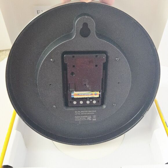 Explore Scientific Atomic Wall Clock Stainless Steel Silver Frame New Quiet - Picture 9 of 9